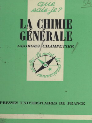 cover image of La chimie générale